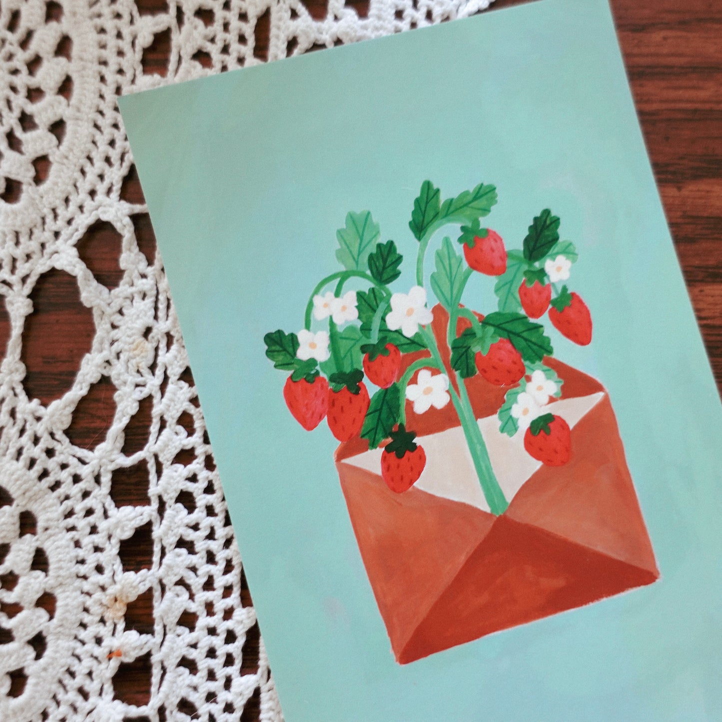 Strawberries for You - Postcard / Mini Art Print