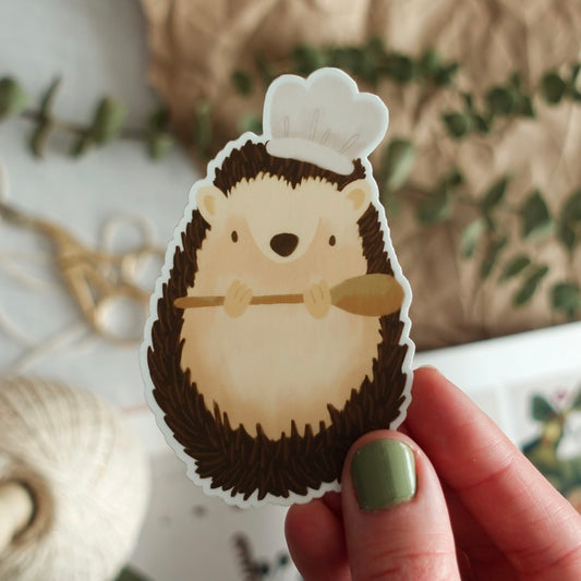 Chef Hedgie - Hedgehog Die Cut Vinyl Sticker