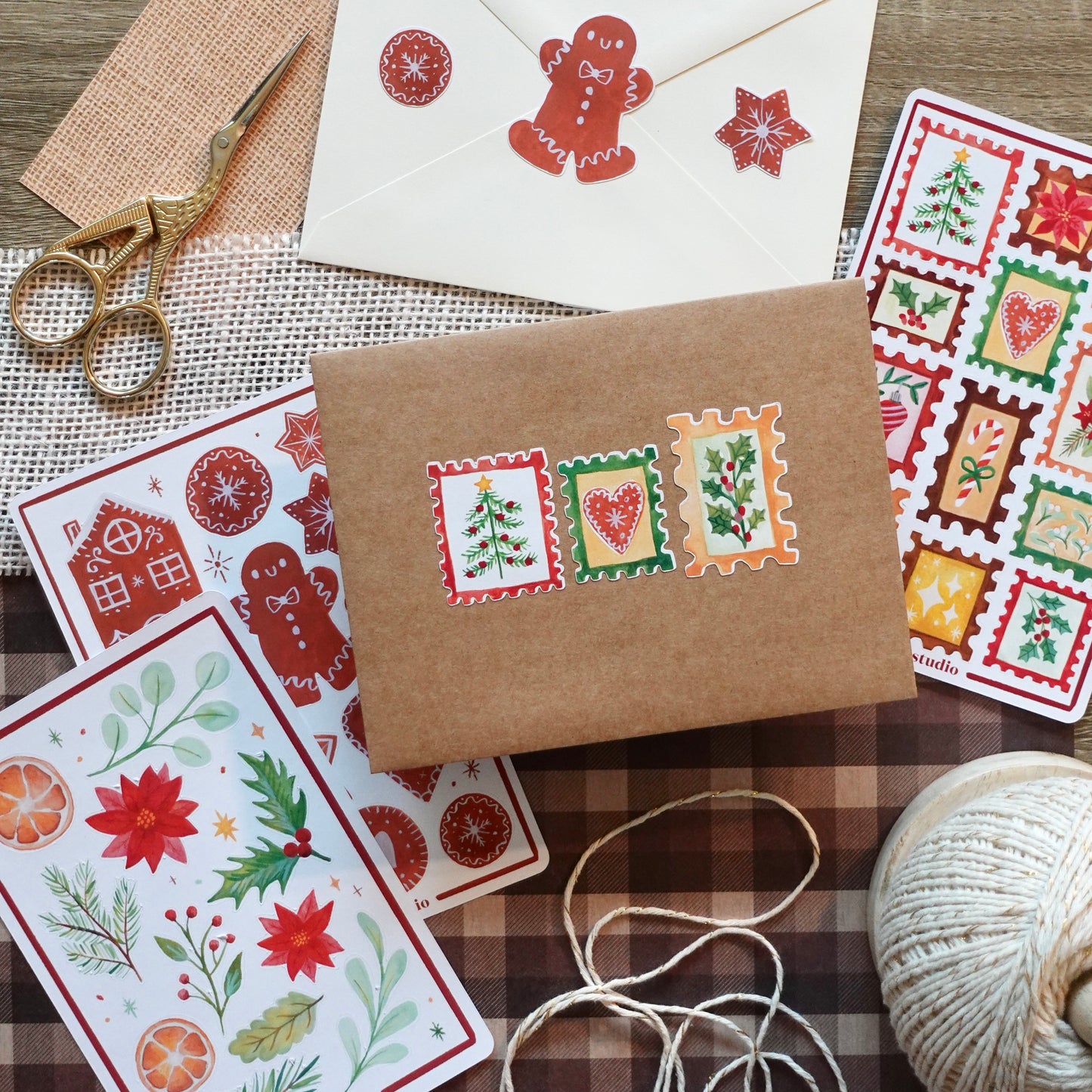 Christmas Stamps - Sticker Sheet