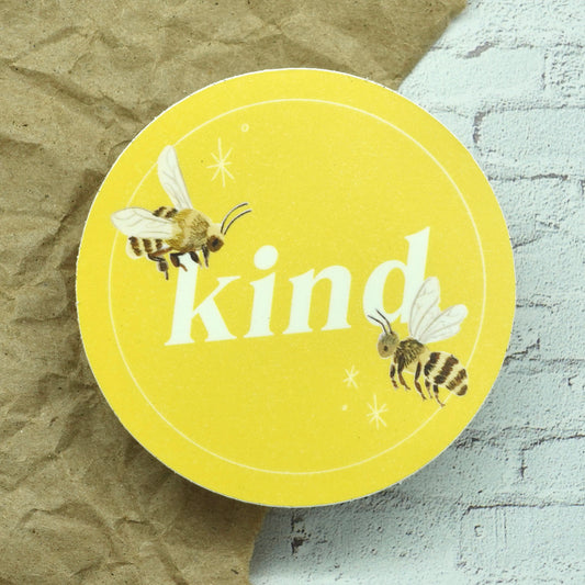 "Kind" - Bee Circle Vinyl Sticker