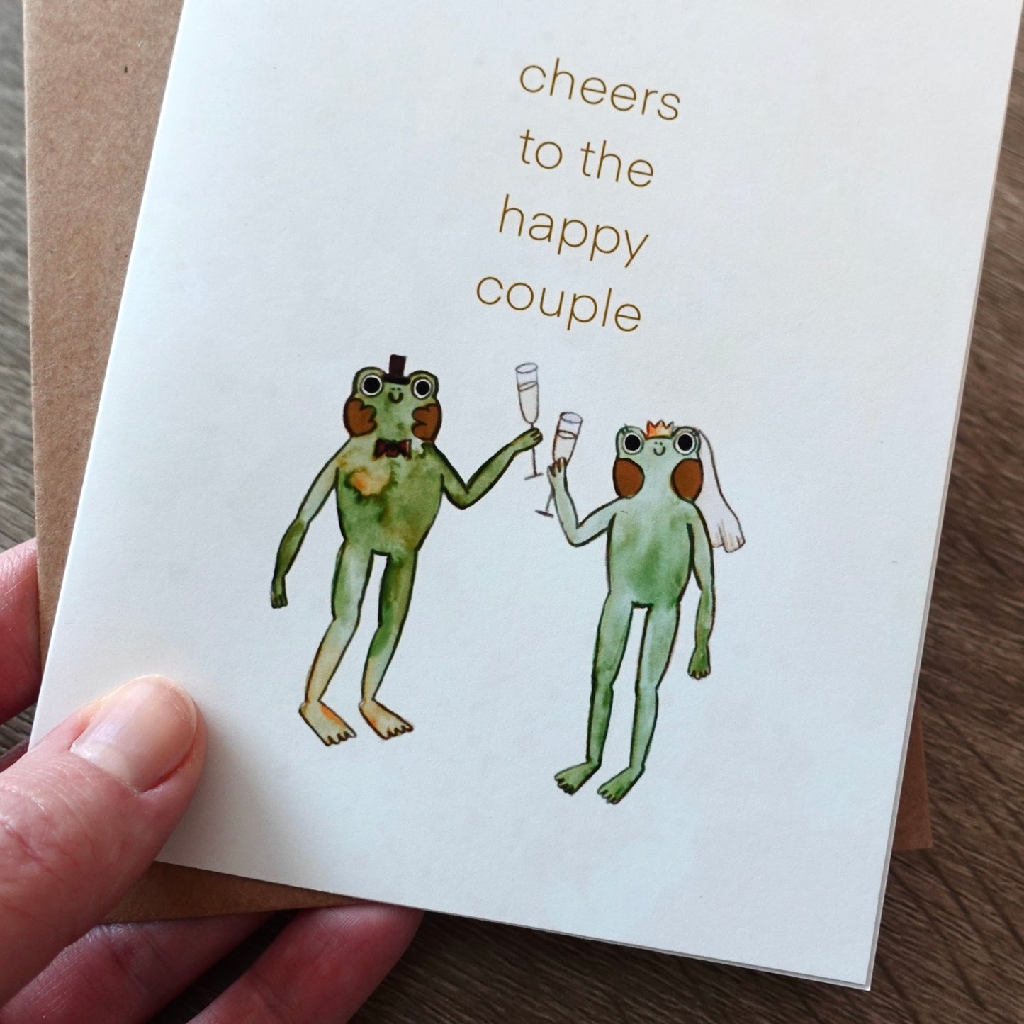 Cheers to the Happy Couple - Frog Wedding Card