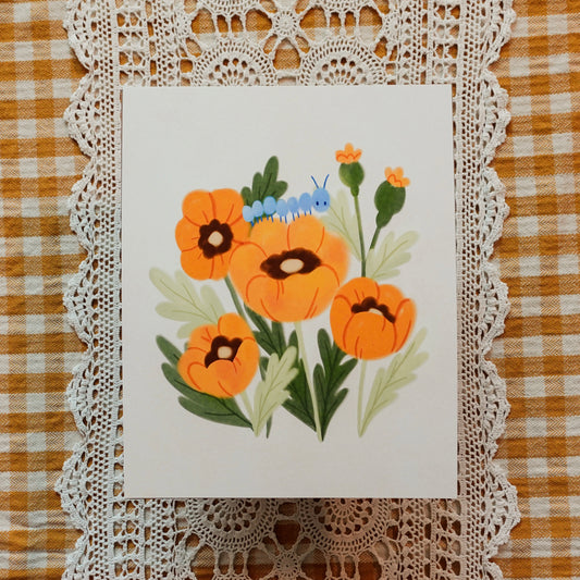 Yellow Poppies - Floral Art Print