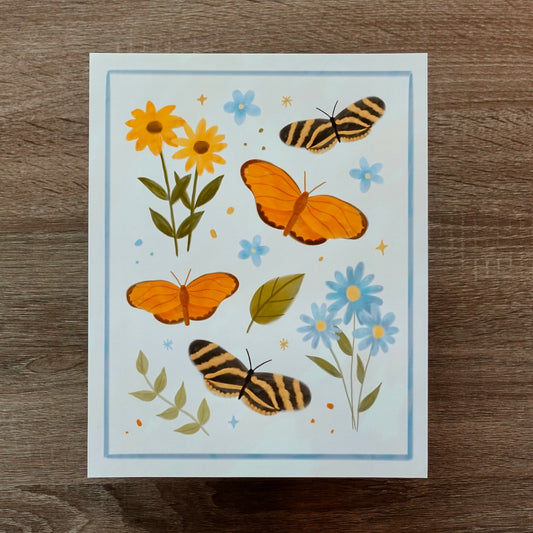 Butterflies - Vintage Style Art Print