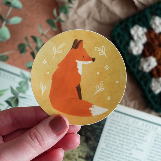 Thoughtful Fox - Die Cut Vinyl Sticker