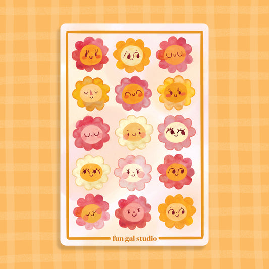 Happy Flowers - Sticker Sheet