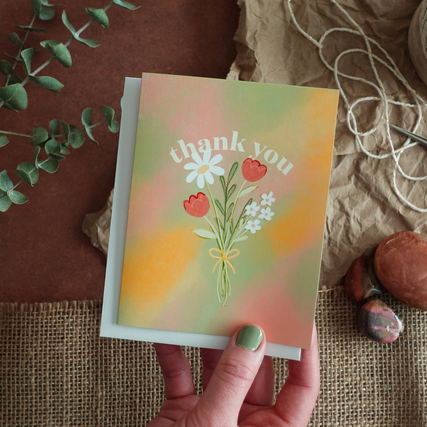 A Bouquet of Thanks - Thank you card / Gratitude card