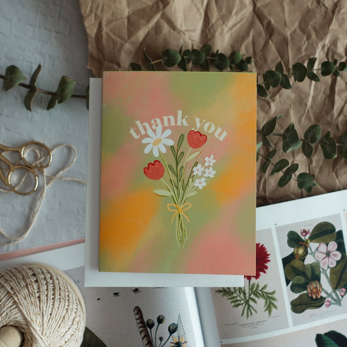 A Bouquet of Thanks - Thank you card / Gratitude card