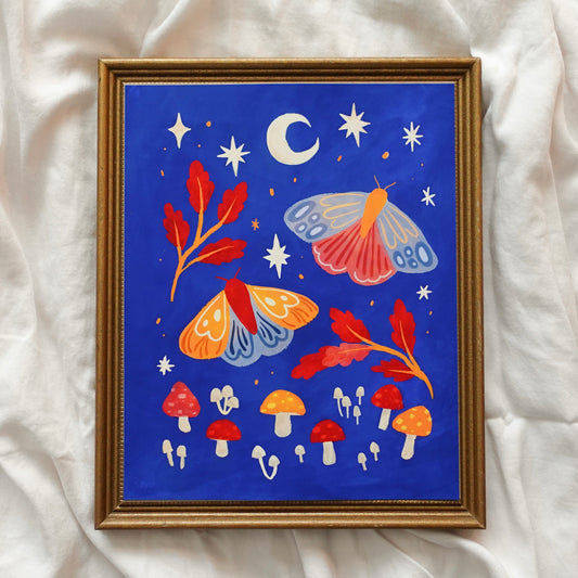 Moonlight Moths - Wall Art Print