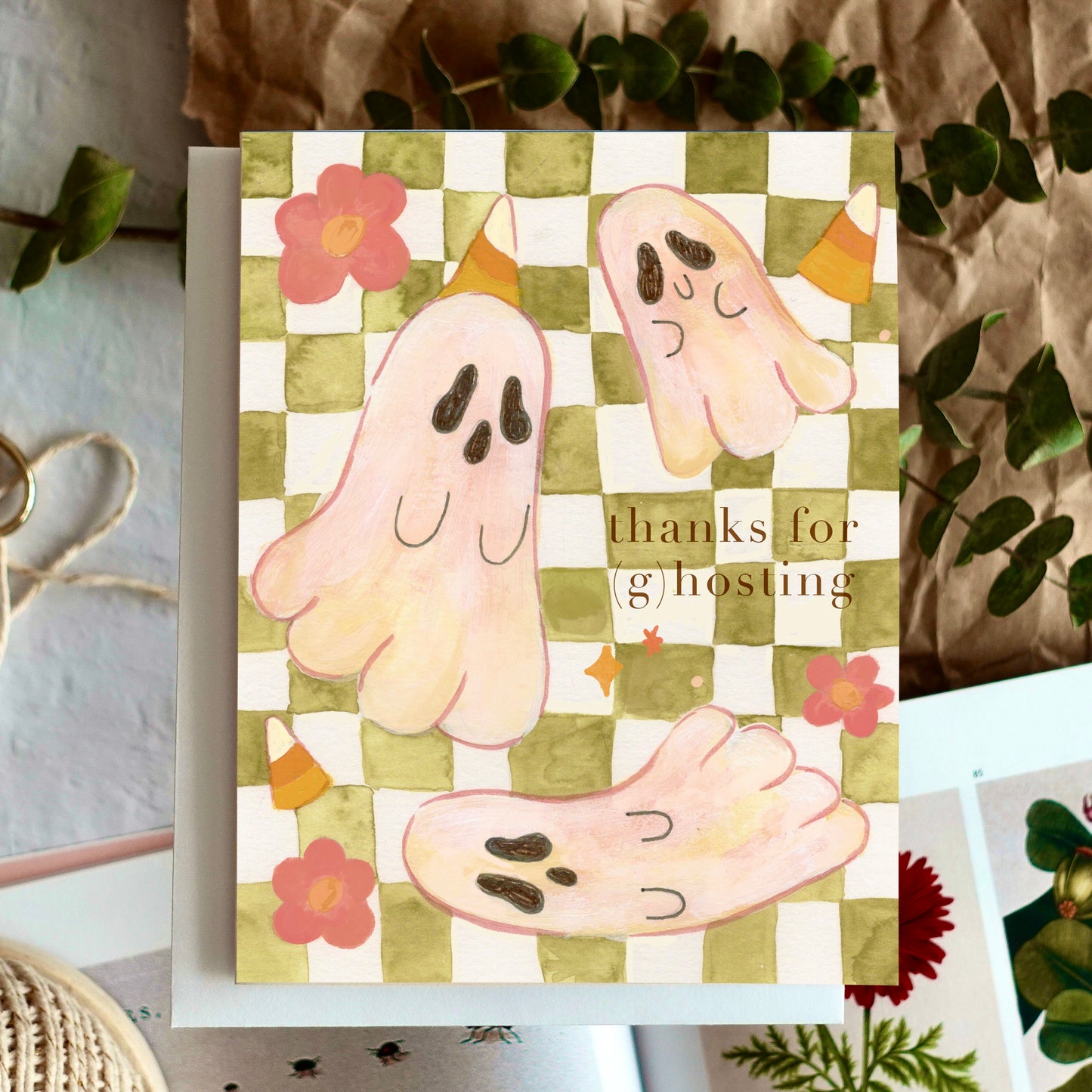 Thanks for (g)Hosting - Halloween Party Card