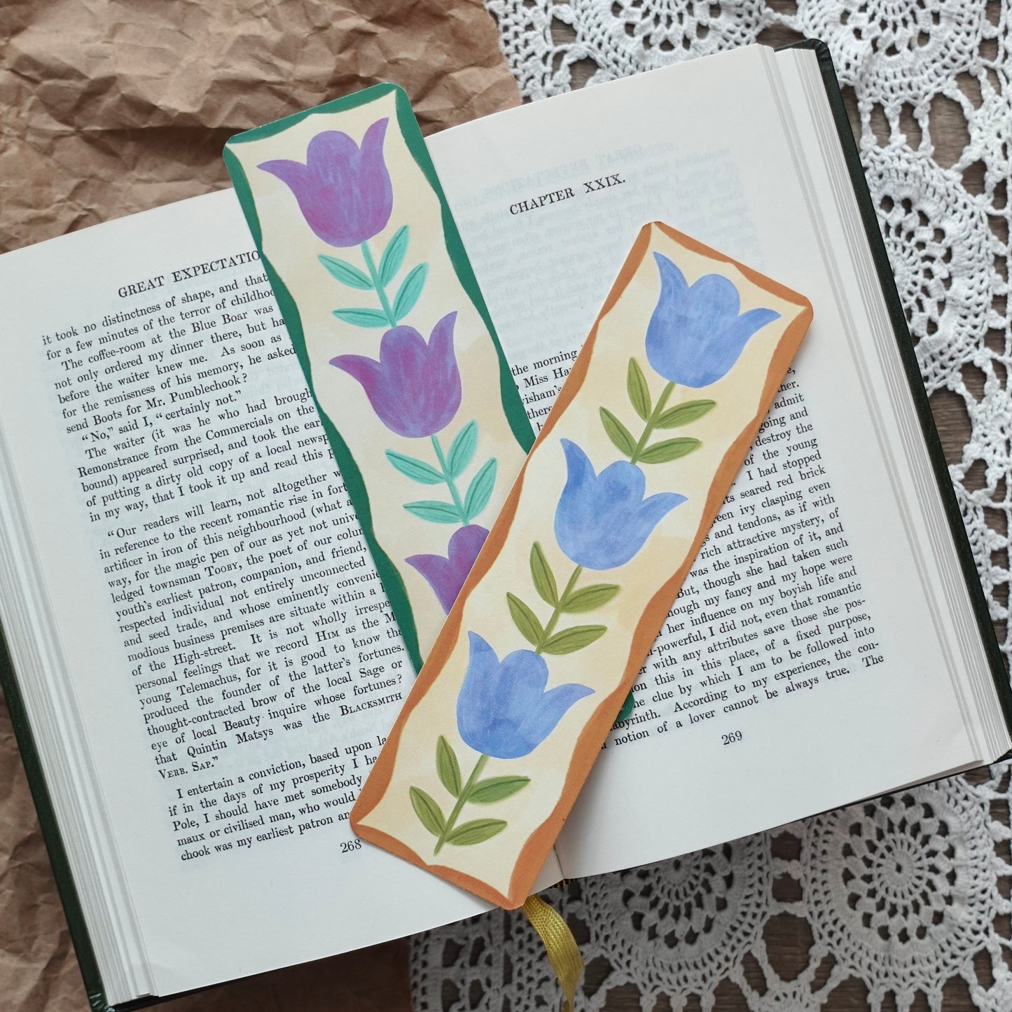 Lavender Tulips Bookmark
