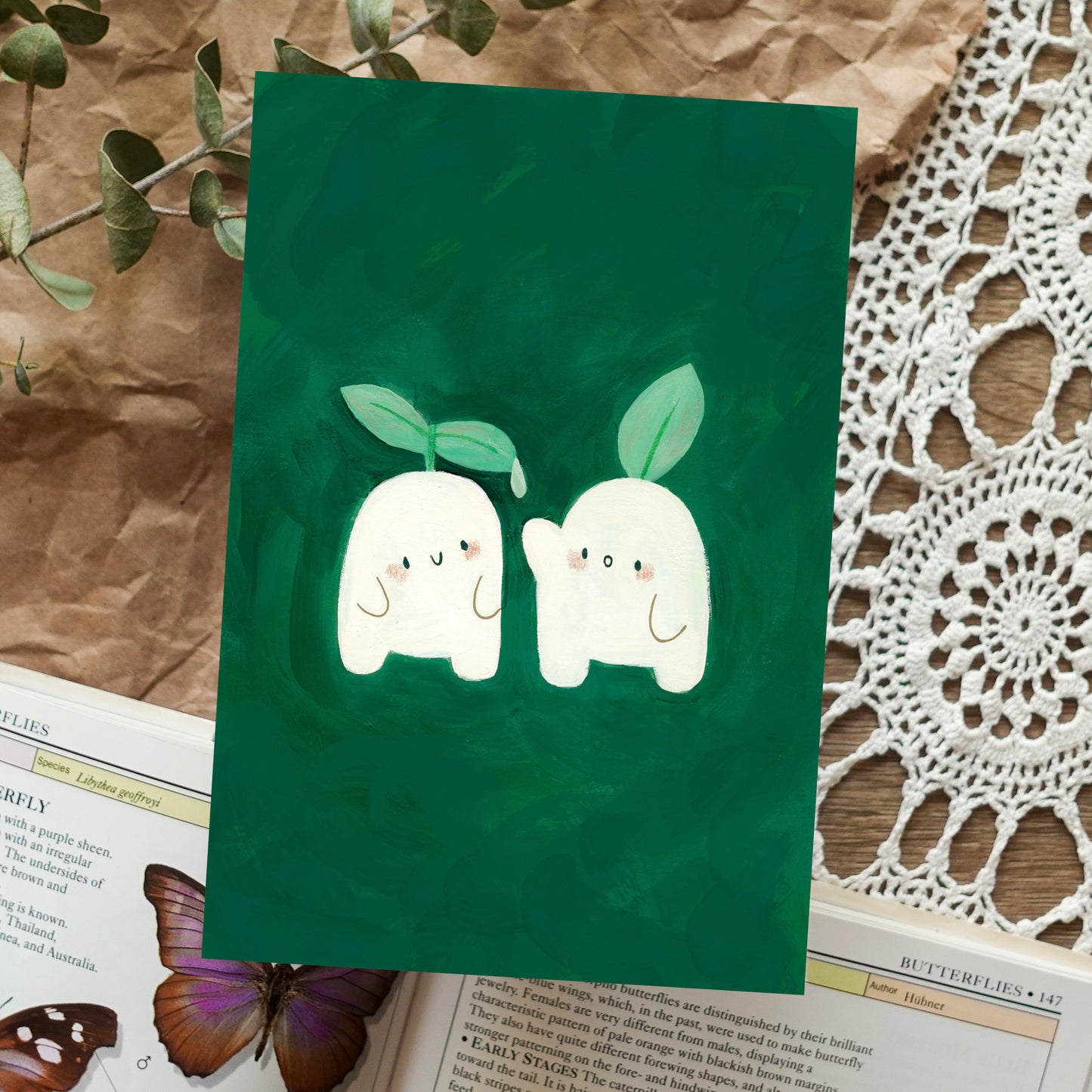 Sprout Friends - Postcard / Mini Art Print