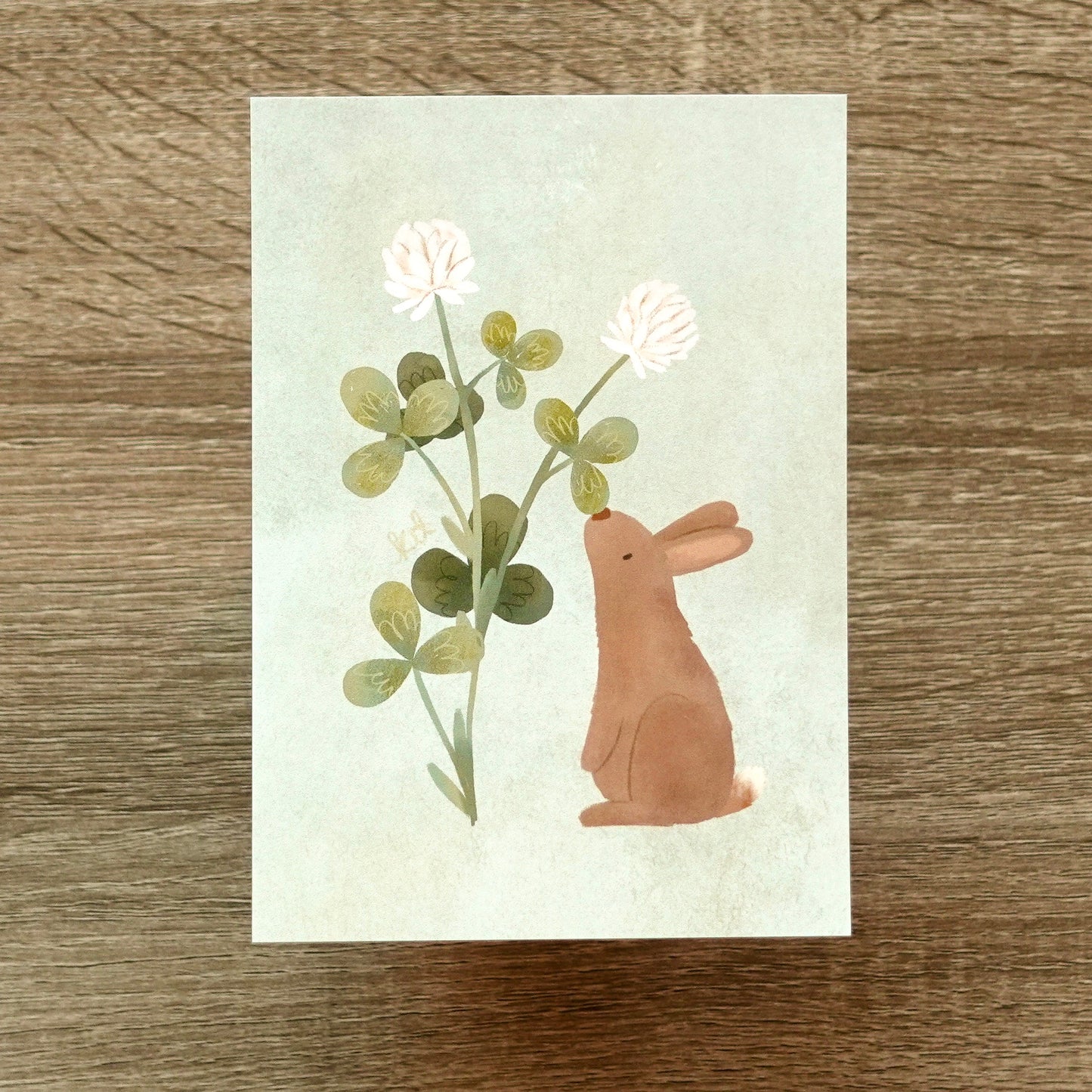 Bunny & Clover - Postcard / Mini Art Print