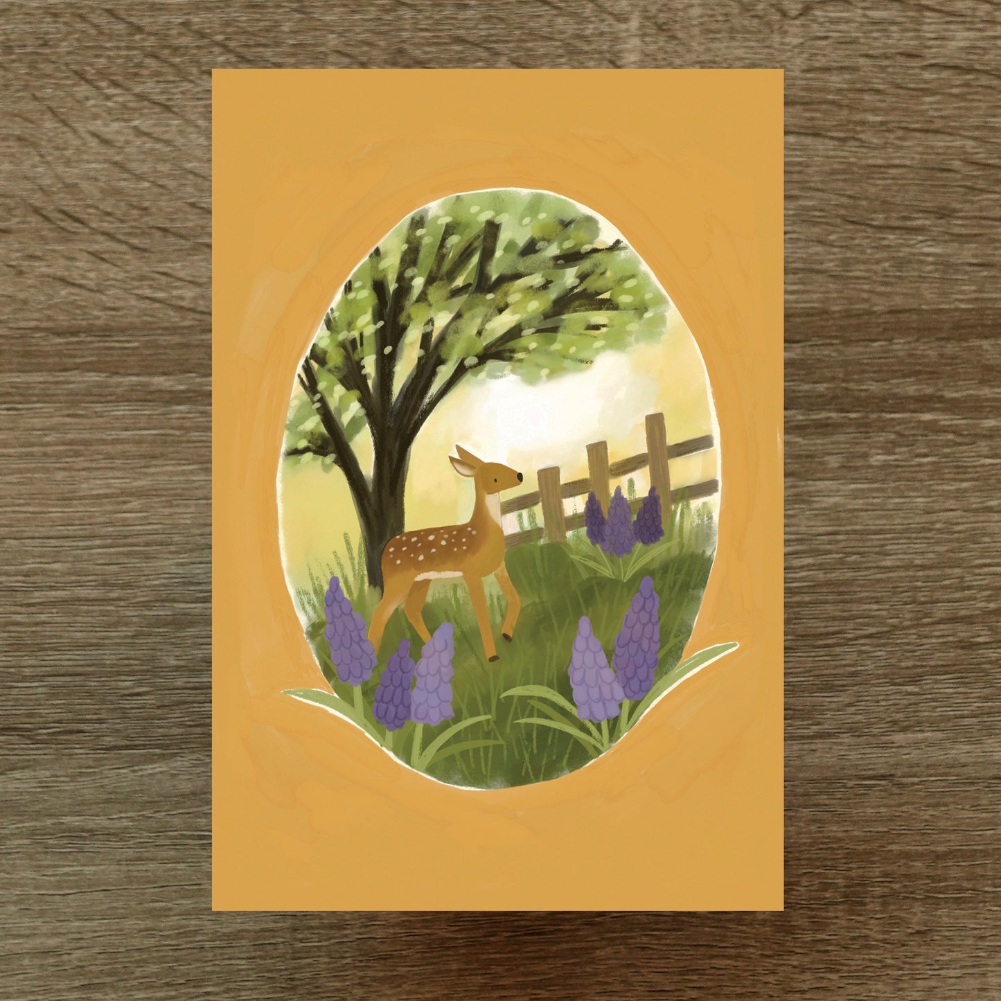 Deer in the Meadow - Postcard / Mini Art Print