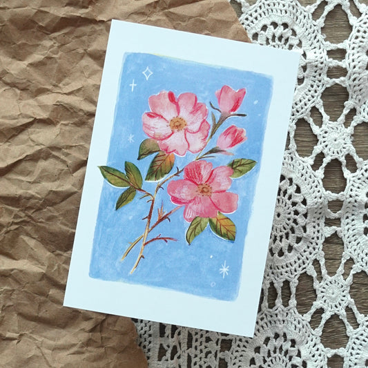 Wild Roses - Postcard / Mini Art Print
