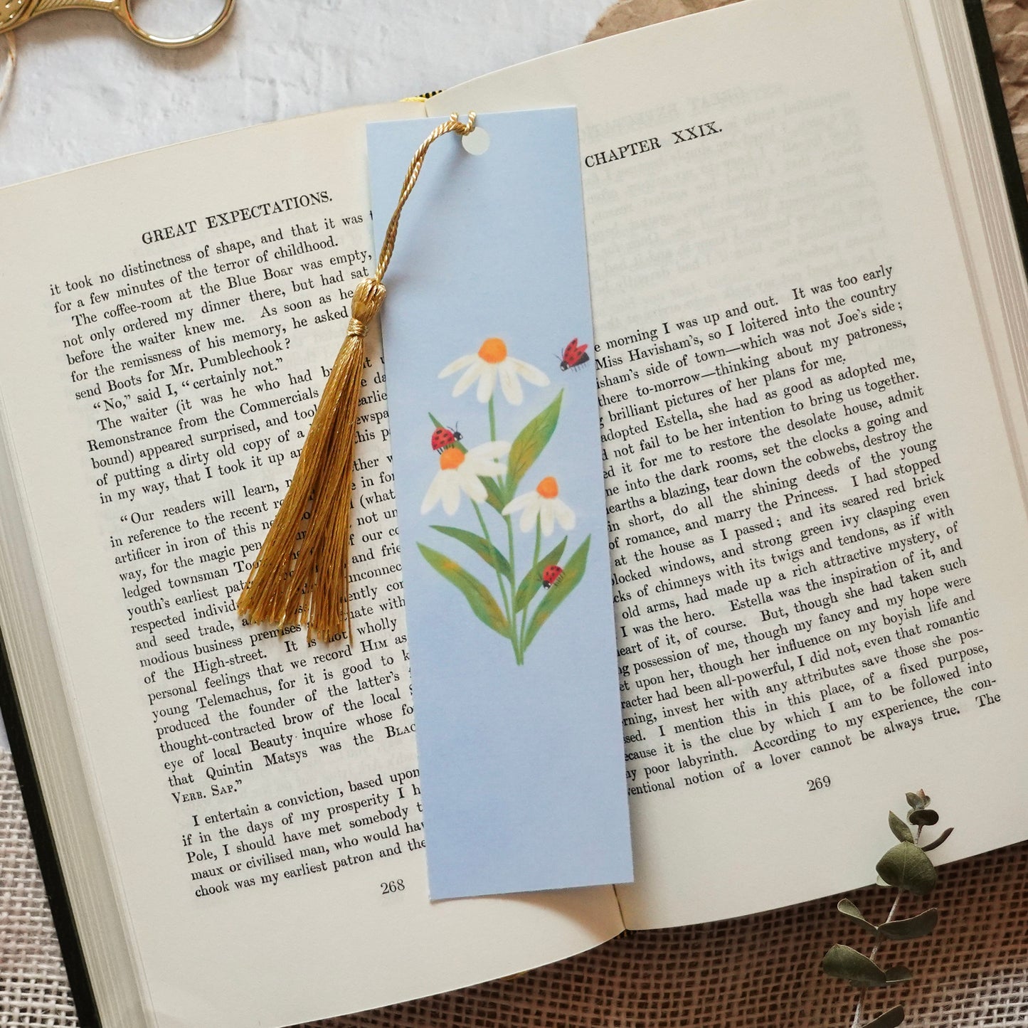 Daisies & Ladybugs Bookmark