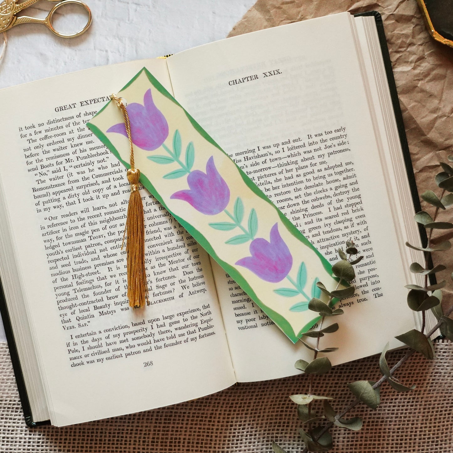 Lavender Tulips Bookmark