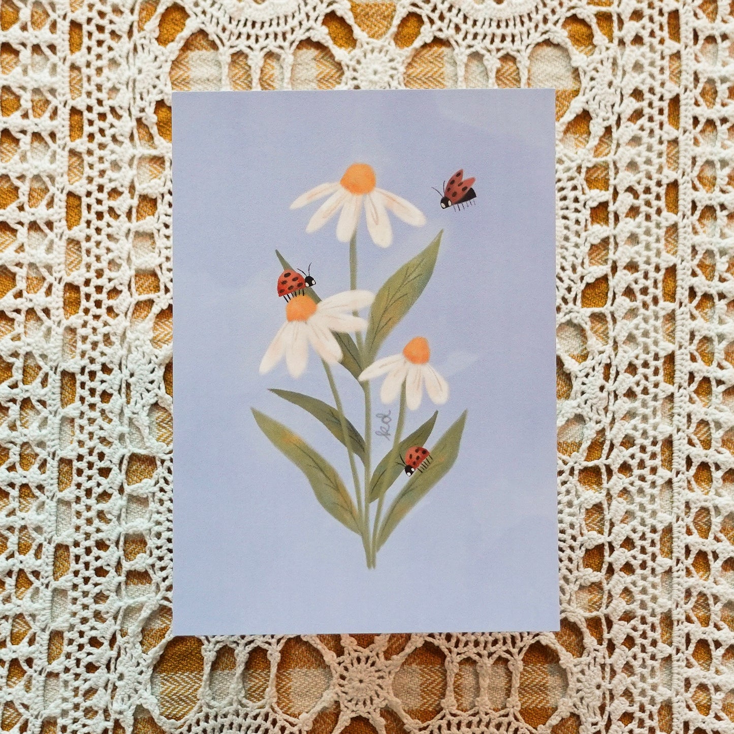 Daisies & Ladybugs Card - Thank you / Generic / General Greeting card