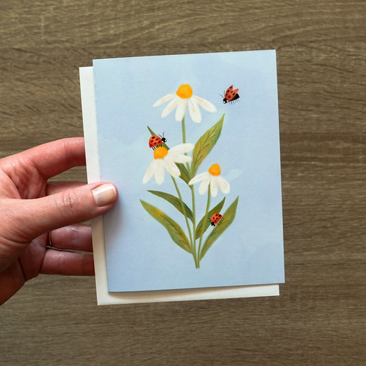 Daisies & Ladybugs Card - Thank you / Generic / General Greeting card