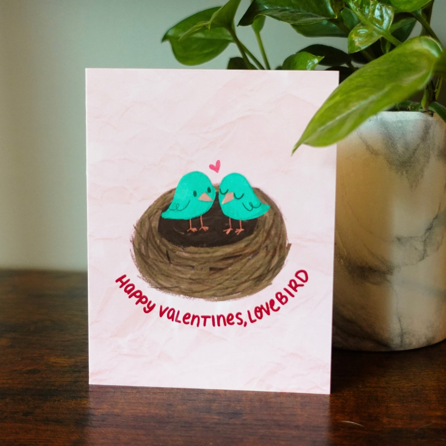 Happy Valentines, Lovebird - Anniversary card, Appreciation card, Valentine's Day Card