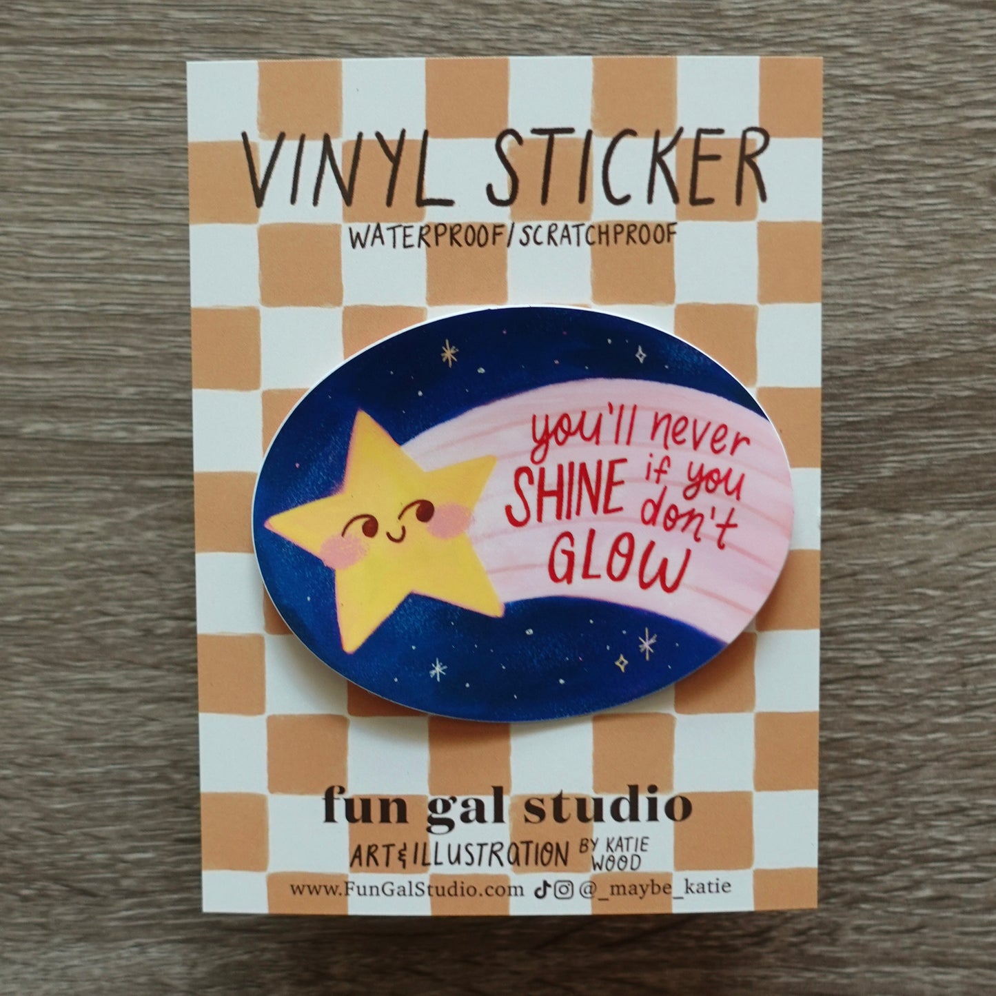 Shooting Star - Oval Vinyl Sticker