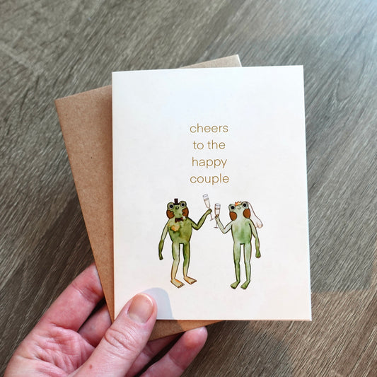 Cheers to the Happy Couple - Frog Wedding Card