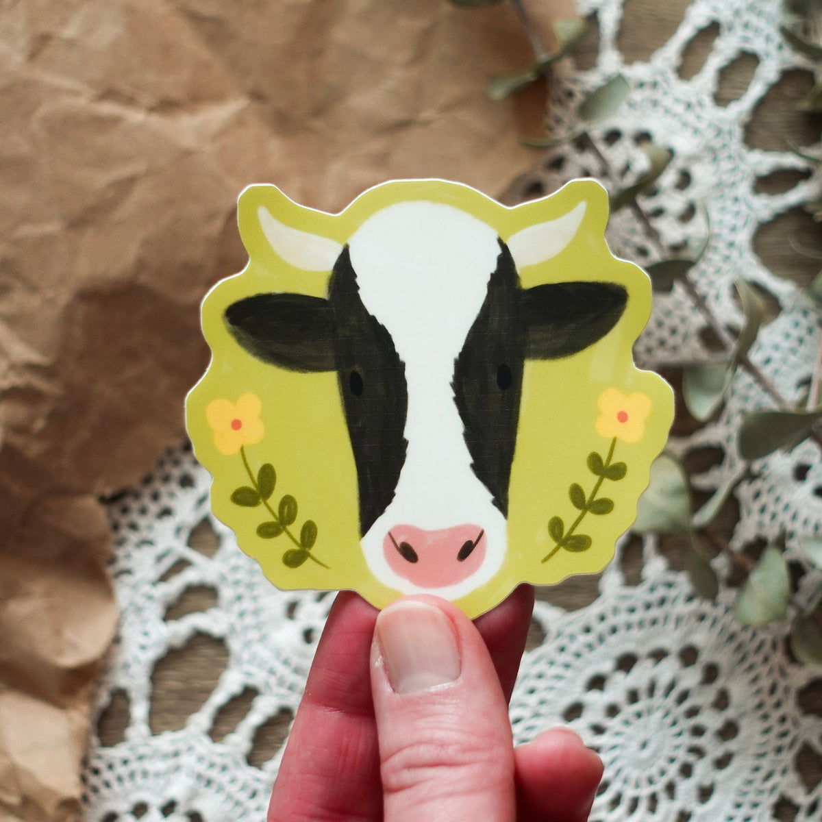 Kuh Sticker Beautiful Bovine - Cow Die Cut Vinyl Sticker – Fun Gal Studio