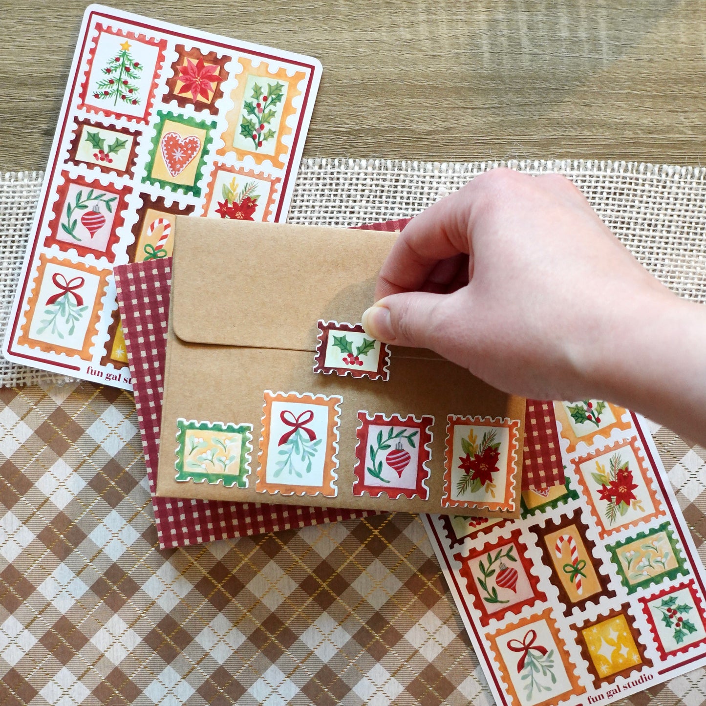 Christmas Stamps - Sticker Sheet