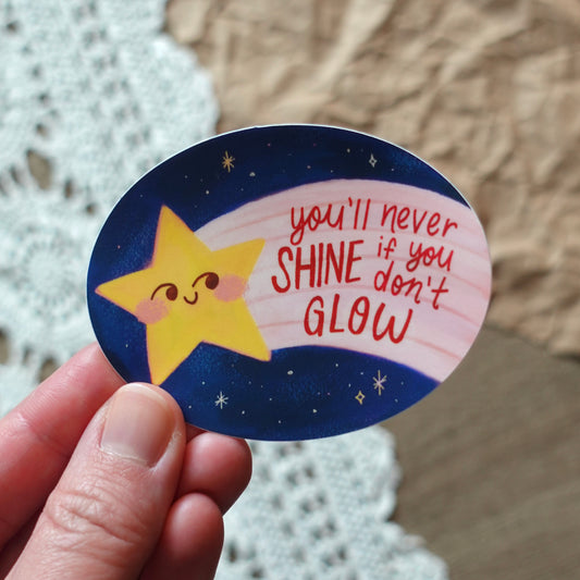 Shooting Star - Oval Vinyl Sticker