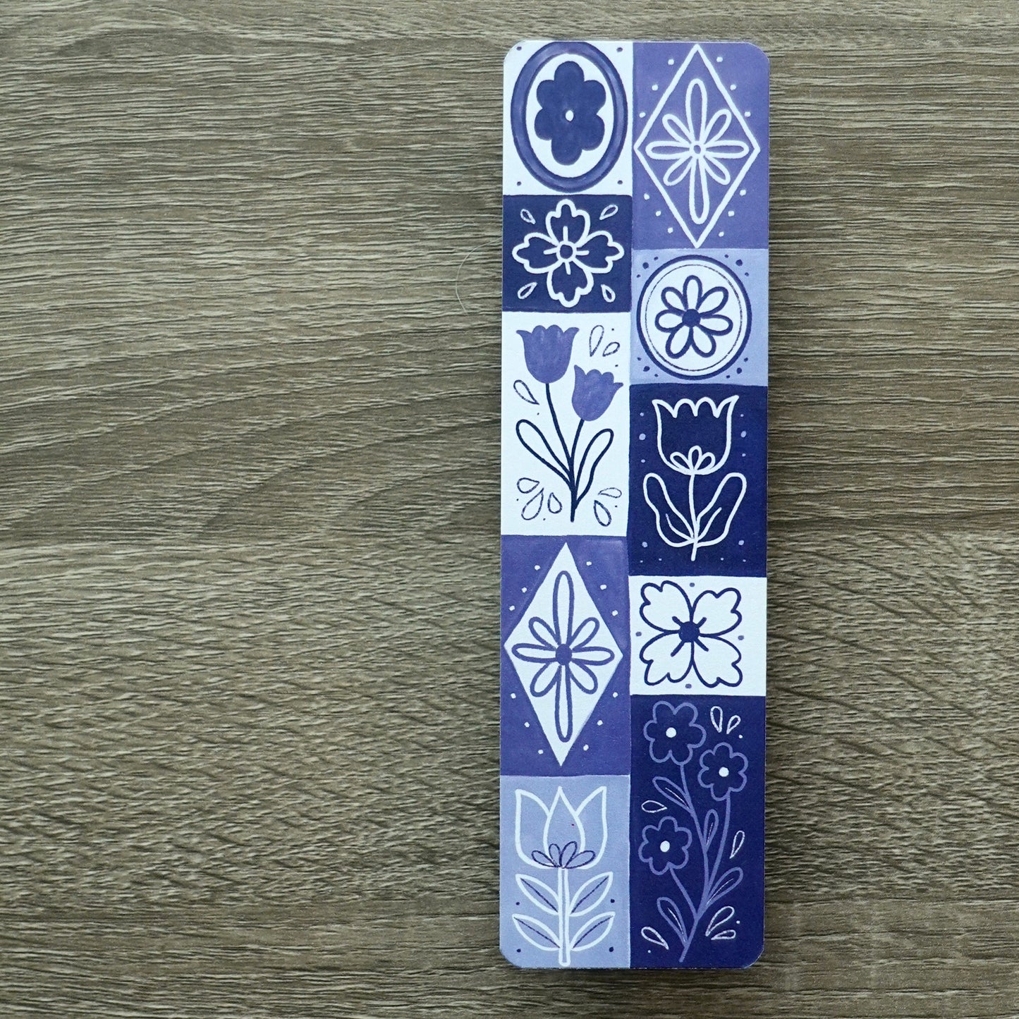 Blue Floral Bookmark