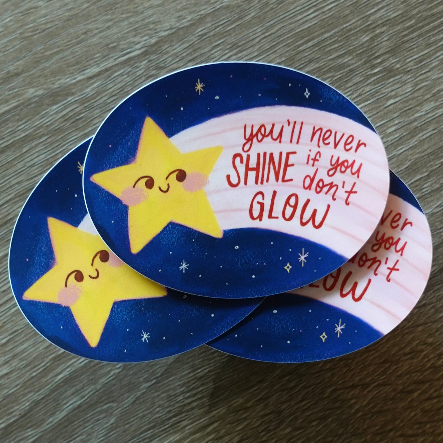 Shooting Star - Oval Vinyl Sticker