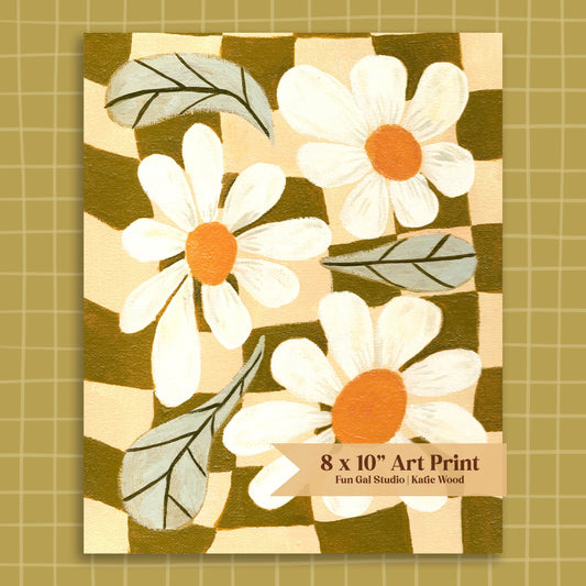 Groovy Daisies - Vintage Wall Art Print