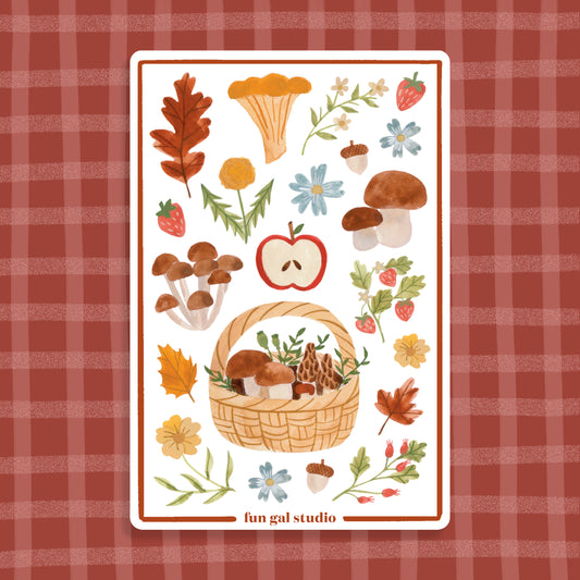 The Forager - Mushroom and Flower Sticker Sheet