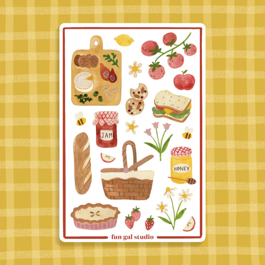 The Picnicker - Cute Treats and Snacks Sticker Sheet