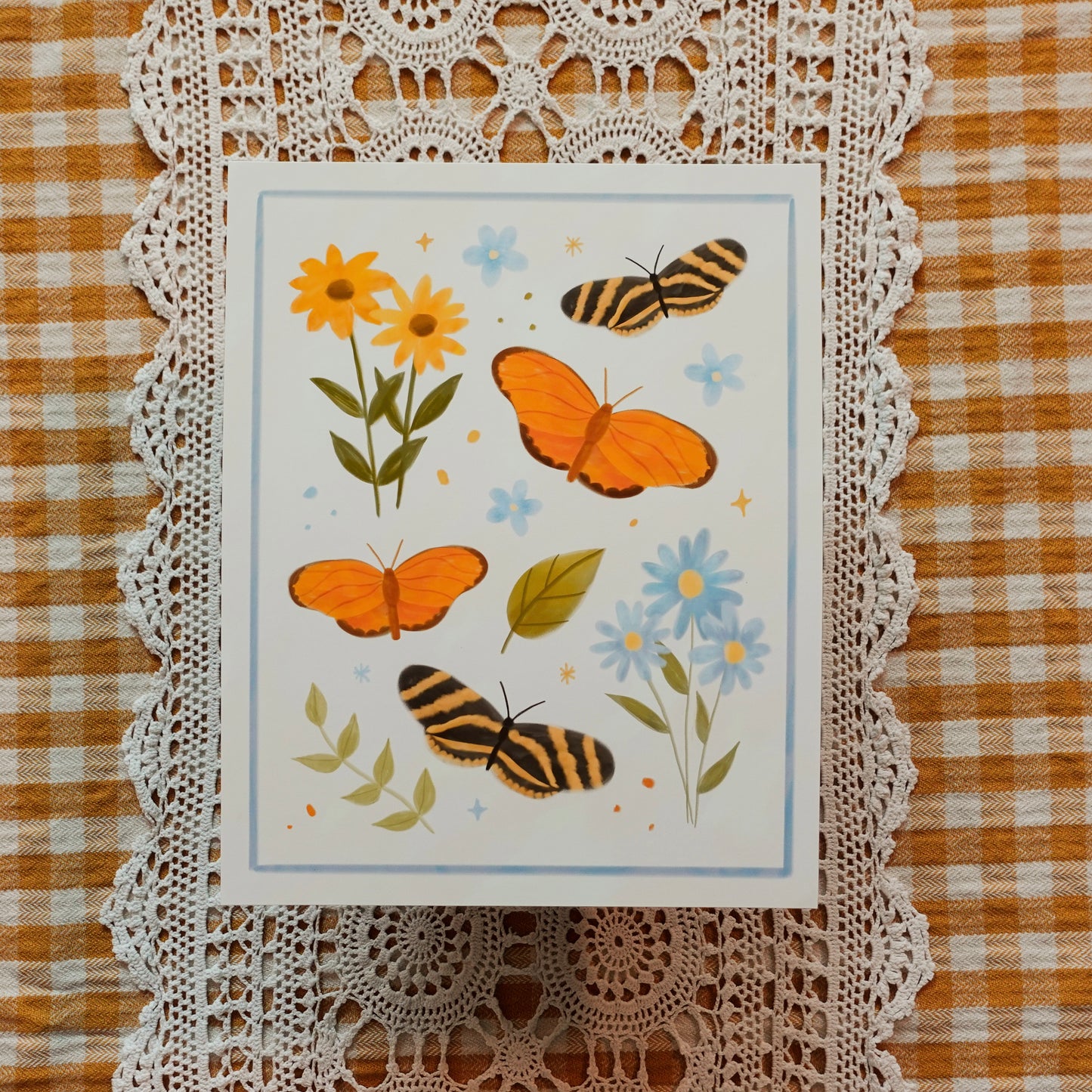 Butterflies - Vintage Style Art Print