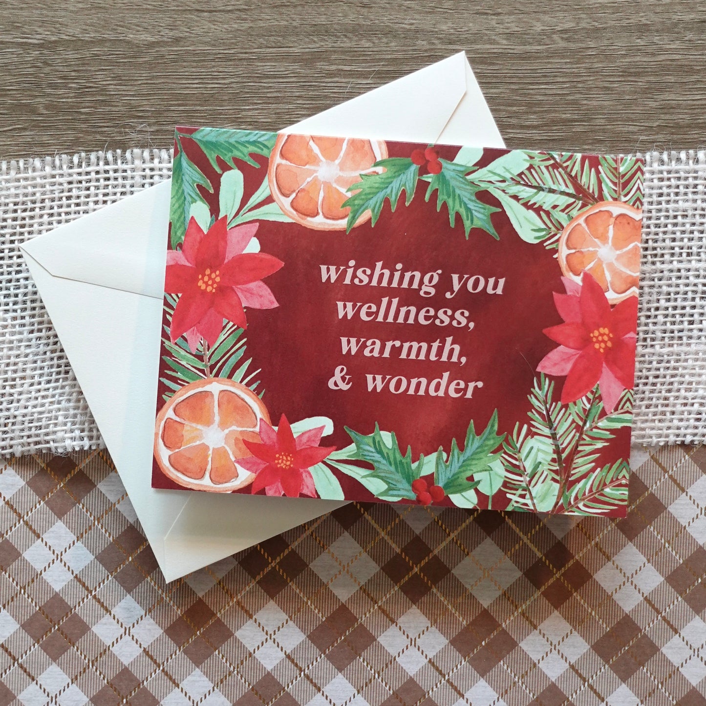 Wishing you Wellness, Warmth, and Wonder - Holiday, Winter, Christmas Card