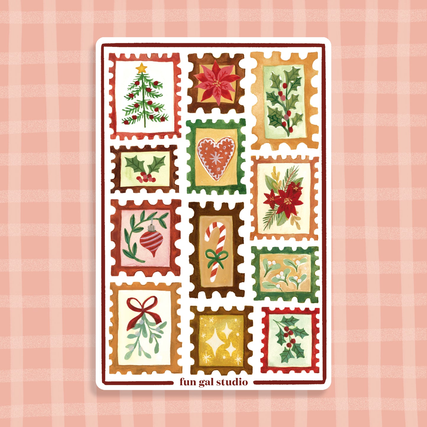 Christmas Stamps - Sticker Sheet