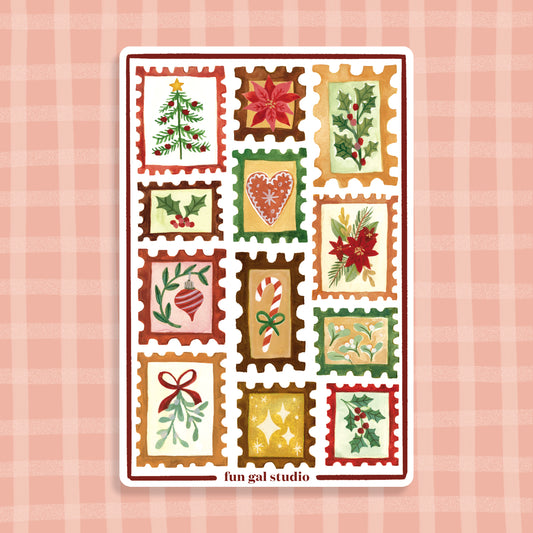 Christmas Stamps - Sticker Sheet