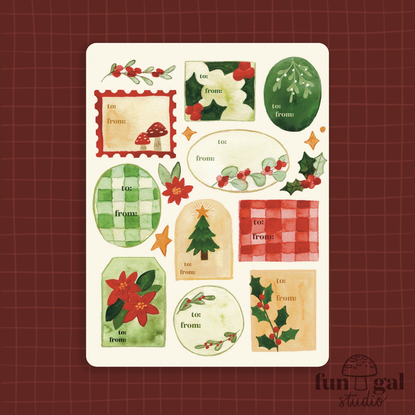 Cozy Holiday - Sticker Gift Tags