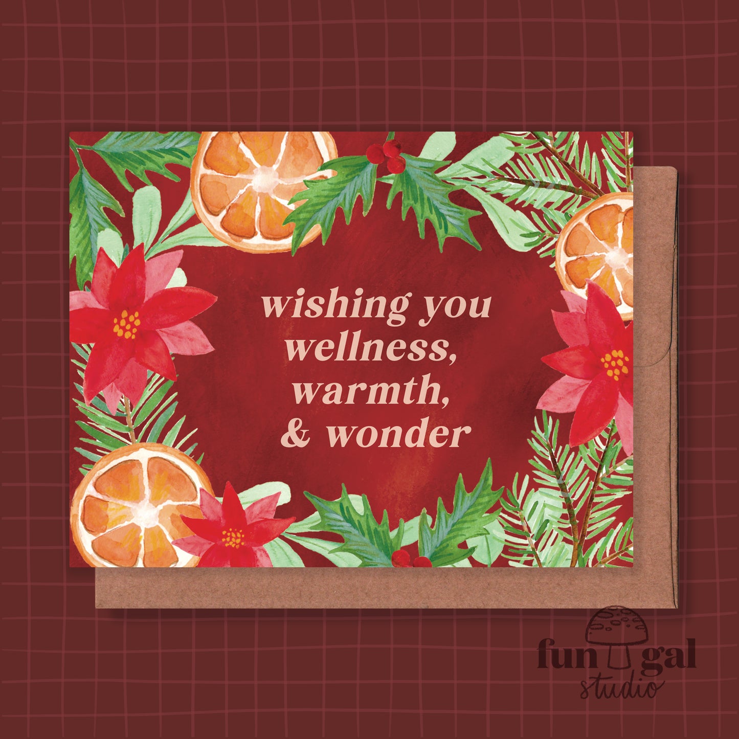 Wishing you Wellness, Warmth, and Wonder - Holiday, Winter, Christmas Card