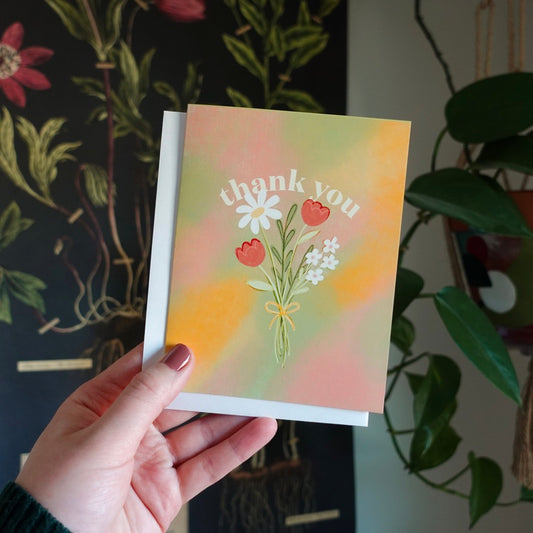 A Bouquet of Thanks - Thank you card / Gratitude card